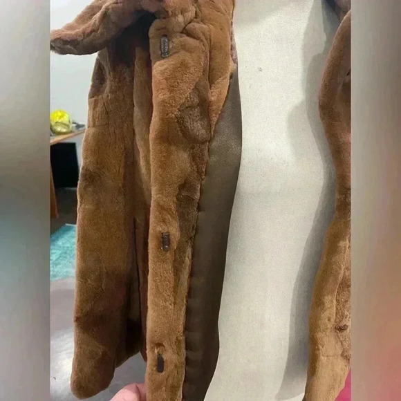 Real Mink Fur Sz S 3/4 sleeve Coat - Picture 10 of 14